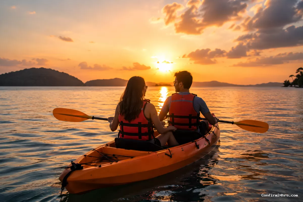 Romantic sunrise kayaking in Andaman for couples