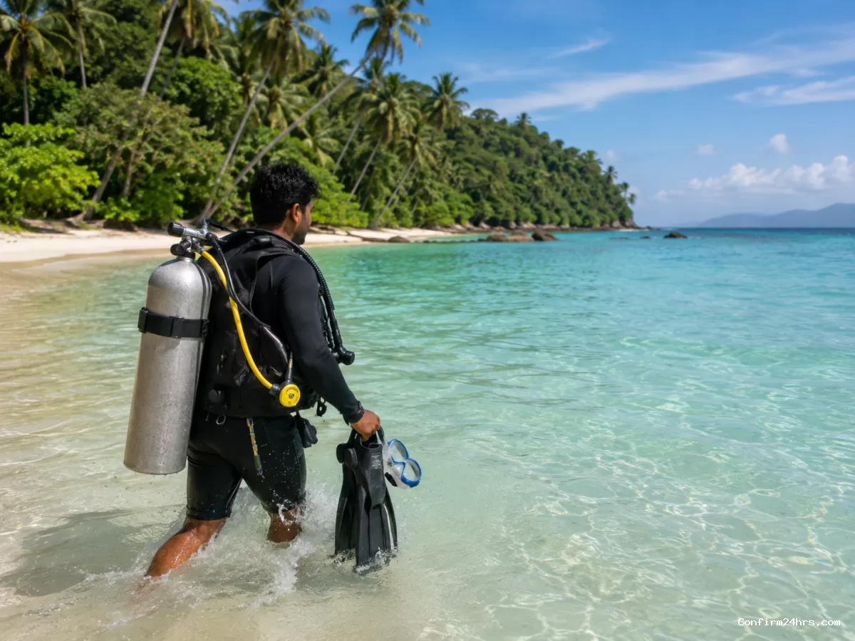 Shore diving in Havelock Island Andaman for beginners