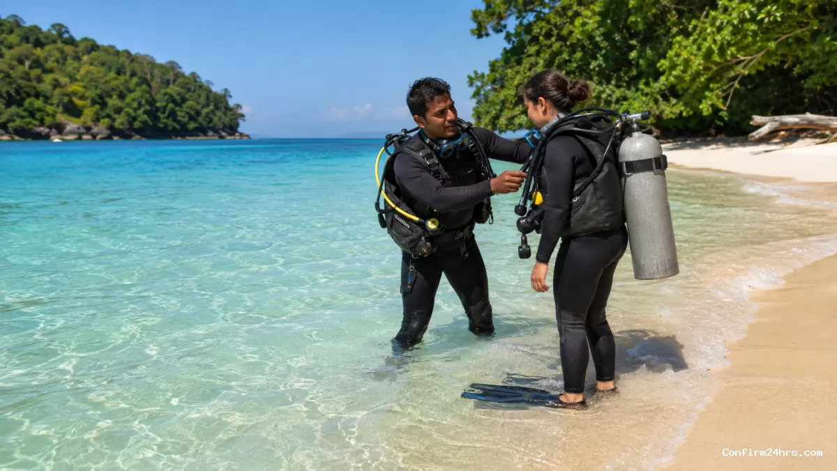Beginner shore diving training in Andaman with certified instructor