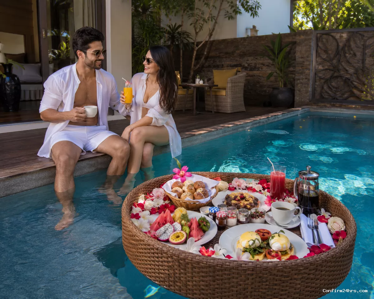 Romantic floating breakfast Andaman